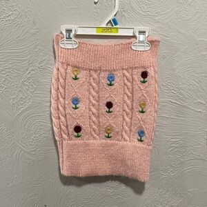 Zara floral embroidered cable knit tube top size small